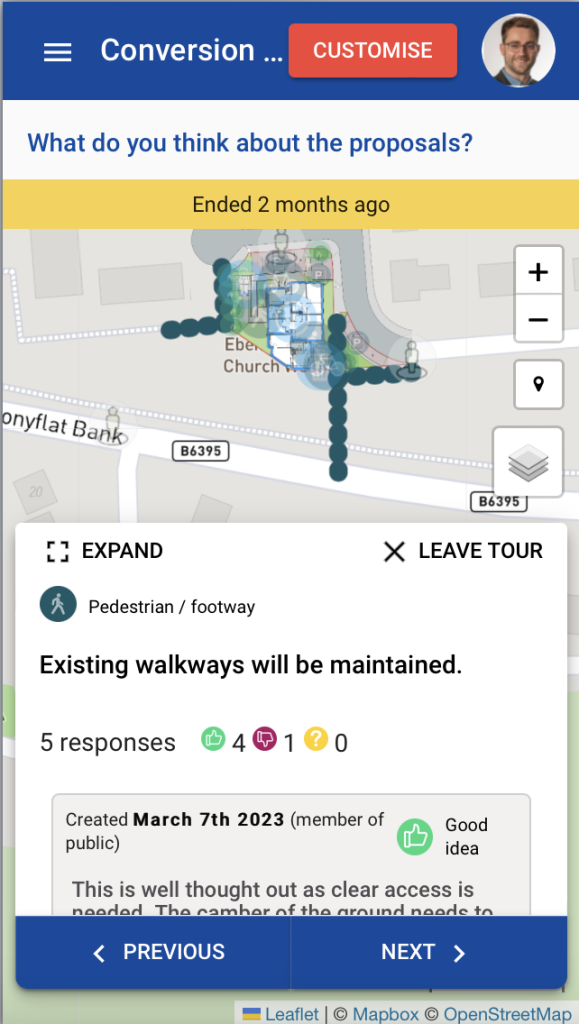 Ebenezer church conversion public consultation - mobile proposal map